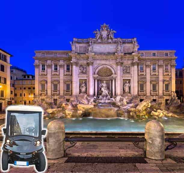 Fontana di Trevi Tour in Golf Cart a Roma